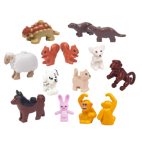 Bloques de Construcción de Animales Adorables, Figuras de Animales Surtidos de Plástico ABS, Ideales para Decoración de Escenas de Bosque, Jardín y Granja, Juguete de Regalo