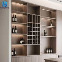 Maßgefertigtes Design Luxuriöser Moderner Wandmontierter Melamin-Weinschrank Wohnzimmer-Weinschrank Esszimmer-Beistellschrank mit Schubladen
