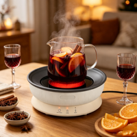 Brasero électrique infrarouge sans fumée 1600W, chauffage multifonctionnel, cuisinière pour vin chaud, cuisson des guimauves, préparation du thé, OEM