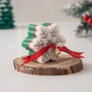 Оптовая продажа, Подарочная мини-свеча ручной работы в форме звезды, Рождественская Снежинка, с собственной торговой маркой