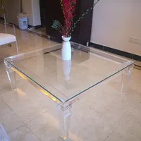 Mesa de acrílico transparente, mesa de lado acrílico para funiture