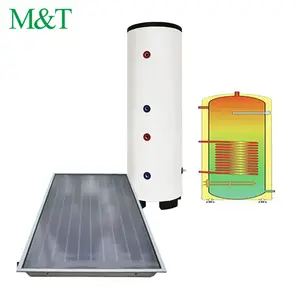 Panel calentador solar de agua caliente, tanque de agua de acero inoxidable aislado, 500l