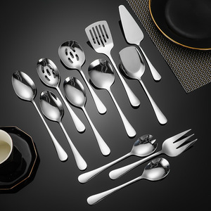 304 Stainless Steel Serving Utensil Set 10 Piece Dishwasher Safe For Kitchen Tableware - Product Image 1