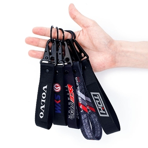 Promotional Lanyard Keychain With Carabiner Reused Custom Logo Eagle Buckle Motorcycle Key Chain Polyester Wrist Keyring