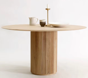 Design moderne nordique <span class=keywords><strong>France</strong></span> crème blanc pierre ardoise ronde salle à manger Table ensemble 6 places Restaurant Table et 4 chaises meubles - Product Image 2