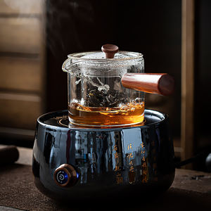 Service théière à thé en verre avec infuseur de fleurs, théière de cuisson, poignée latérale, Style moderne, 1 pièce, meilleures ventes - Product Image 2