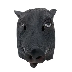 돼지 머리 마스크 라텍스 할로윈 의상 파티 코스프레 동물 소품 카니발 마스크
