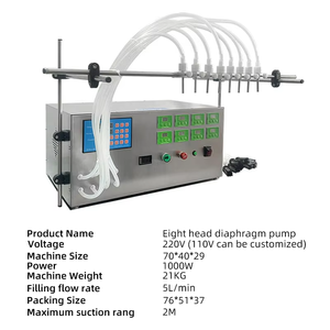 Máquina de Enchimento de Líquidos Elétrica Semiautomática com Bomba de Diafragma Multicabeças para Bebidas, Óleo, Água Pura e Frascos com Controle Digital - Product Image 4