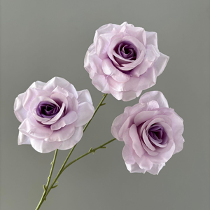 Têtes de roses en velours à 3 têtes, diamètre 9 cm, multicolores pour la décoration murale florale de mariage DIY – Vente directe fabricant - Product Image 2