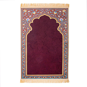 Tapis de prière doux et en peluche avec glands imprimés tapis de salon en velours de cristal pour l'absorption et le confort - Product Image 1
