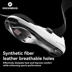 Chaussures de vélo de <span class=keywords><strong>route</strong></span> ROCKBROS, semelles en fibre de carbone, chaussures de vélo à clip, qualité supérieure, respirantes, unisexes, chaussures de course - Product Image 3