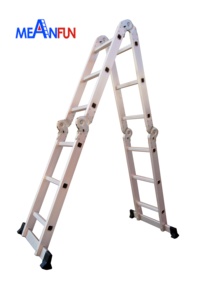 Escada grande de alumínio multiuso, de alta qualidade, com grande dobradiça, 4x3, 2 andares - Product Image 4