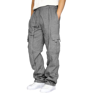 Pantalones de chándal de lana pesada de primera calidad para hombre, pantalones de entrenamiento holgados con bolsillos para entrenamiento de gimnasia y ropa informal - Product Image 4