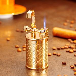 JIFENG JF-112 EUR série luxe cadeau d'affaires grande taille métal plaqué or torche unique Allume-cigare de bureau cylindrique - Product Image 1