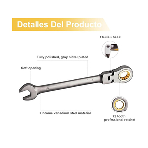 Bộ cờ lê CRV công nghiệp tùy chỉnh, cấp DIY, dụng cụ cầm tay với đầu xoay linh hoạt, cờ lê ratchet dùng cho đo lường hệ mét, dùng để sửa chữa - Product Image 2