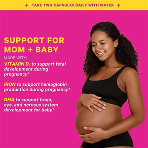 แคปซูลกรดโฟลิกสำหรับมังสวิรัติวิตามินบีซีดีโอเมก้า3อาหารเสริมอาหารเสริมก่อนคลอดทุกวันสนับสนุนวิตามิน - Product Image 3