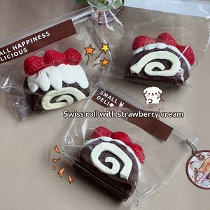 ของเล่นบีบซิลิโคนรูปโรลสวิส รสสตรอว์เบอร์รีครีมมี่ ของเล่นบีบคลายเครียดแบบค่อยๆ คืนรูป สำหรับผู้ใหญ่ ขายส่ง - Product Image 3