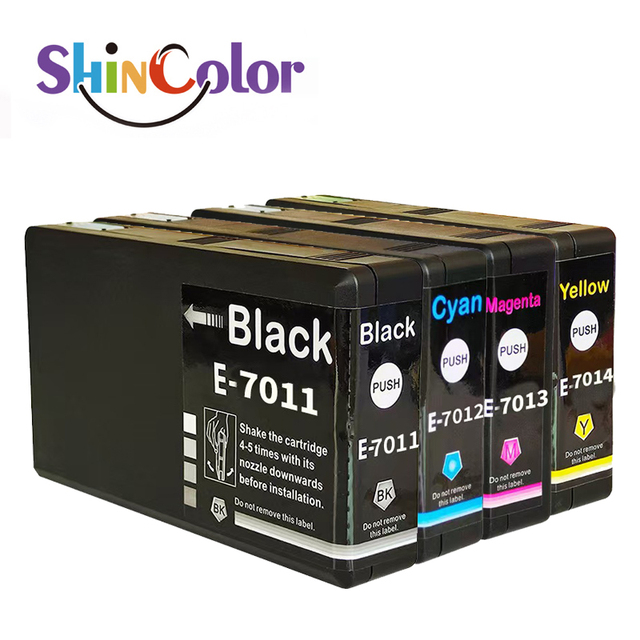 ShinColor T7011 T7012 T7013 T7014 Compatible Dye Based Ink Cartridges Full Color for Epson WorkForce Pro