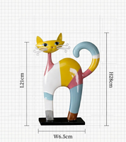 Ornement de chat style minimaliste, décoration d'intérieur sur le thème de la dopamine pour salon, bureau ou entrée, cadeau créatif, artisanat