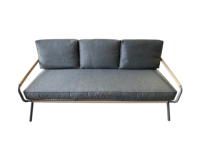 Ensemble de canapé de jardin moderne en rotin tressé HOPING, 5 places, avec table basse, structure en acier, résistant à l'eau et aux UV, couleur personnalisable