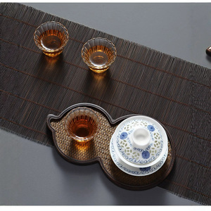 Bamboo mat <b>tea</b> tray, dry brewing table, Song Dynasty <b>tea</b> <b>set</b>, tray, teapot holder, drop shipping available. - Product Image 3