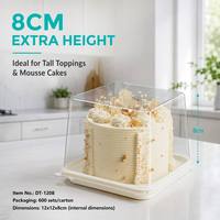 Boîte à gâteau et à pain carrée transparente en PET de qualité alimentaire, emballage jetable pour dessert individuel avec couvercle