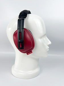 <span class=keywords><strong>Casque</strong></span> anti-bruit rouge haute visibilité avec serre-tête réglable pour les travailleurs du bâtiment - Product Image 2