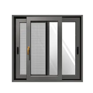 Color blanco, negro y marrón, marco de aluminio a buen precio, ventana corredera de vidrio doble o triple