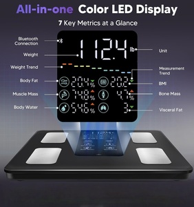 Báscula Digital Inteligente para Grasa Corporal con Diseño Sólido para Baño de Casa y Oficina, 180 kg, 8 Electrodos, Funciona con Batería, IMC - Product Image 3