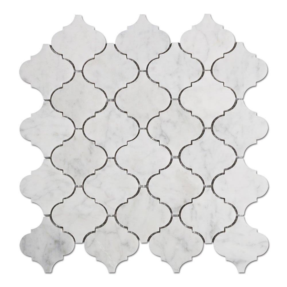 BOTON Đá Ý Trắng Carrara Đèn Lồng Hình Ngói Trở Lại Splash Marble Tile Mosaic