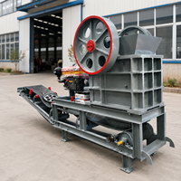 Concasseur à mâchoires diesel PE250x400 avec convoyeur pour le concassage de pierres, de roches et de gravier, et la production d'agrégats de petite carrière, facile à utiliser