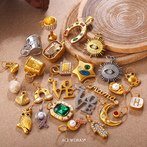 Symbolic Treasures | 18K PVD Gold Plated Stainless Steel Charm Pendants for Jewelry Making | Durable Waterproof & Hypoallergenic - Product Image 2