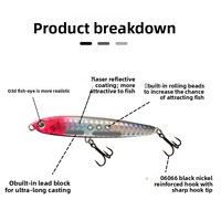 Leurre de pêche type crayon coulant, très populaire, pour lancer ultra-loin, avec fonction de twitching, appât artificiel dur avec hameçons
