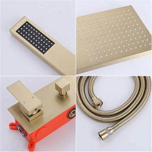 Sistema <span class=keywords><strong>de</strong></span> Grifería <span class=keywords><strong>de</strong></span> <span class=keywords><strong>Ducha</strong></span> <span class=keywords><strong>de</strong></span> Lluvia Moderno Cromado Empotrado en la Pared para Uso Exterior y en Villas, Construcción <span class=keywords><strong>de</strong></span> Latón con 3 Manijas - Product Image 5