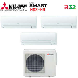 Mitsubishi Electric SMART MSZ HR 12000 + 12000 + 12000 Trial Split Climatiseur avec Wi-Fi MXZ-3HA50VF en option 12 + 12 + 12 - NEW R- - Product Image 1