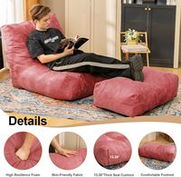 Fauteuil pouf de loisirs de style OEM d'usine, grand pouf, meubles de salon, fauteuil relaxant, canapé avec repose-pieds