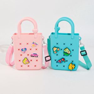 DIY Buttons Kids Bag Waterproof Silicone Handbag Outdoor Travel Swimming <b>Storage</b> Bag Children Crossbody Sling Bag Unisex - Product Image 6