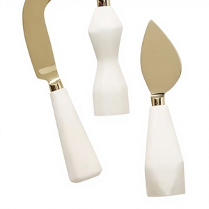 American Style Eco-Friendly Resin & Stainless Steel 4-Piece <b>Cheese</b> <b>Knives</b> <b>Set</b> with Pizza Server Dishwasher & Microwave Safe - Product Image 1
