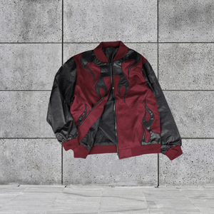 Veste de haute qualité en tissu tendance, couleur contrastée, pour homme, impression personnalisée, col montant, fermeture éclair - Product Image 3