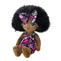 Poupée africaine en tissu à habiller, mignonne, en peluche douce, pour bébé, noire