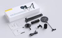 Microphone de bureau portable léger à condensateur cardioïde filaire USB-C 48 kHz 24 bits avec suppression du bruit 7RYMS SR-AU01-K1