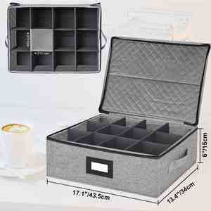 Moderno Portavasos Apilable para 24 Tazas con Tapa Divisoria y Asas (Gris Oscuro) - Product Image 4