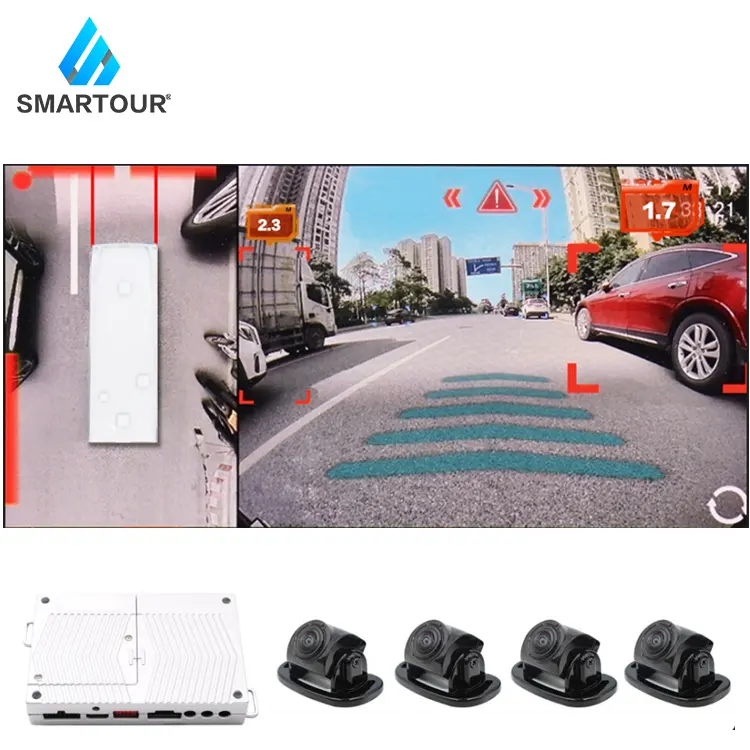 Smartour 4K AHD 1080P 4 측면 AI 3D 360 Deg 카메라 자동차 360 뷰 자동차 카메라 시스템 3D 360 뷰 트럭 버스 자동차 카메라 시스템