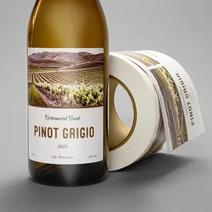 Free Design Custom Printing Modern Wine Bottle Label Sticker