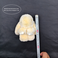 Porte-clés Lapin en Fourrure de Lapin Rex, Charme de Sac Lapin en Peluche Mignon, Pendentif de Sac à Main Moelleux, Accessoire de Mode, Vente en Gros OEM ODM