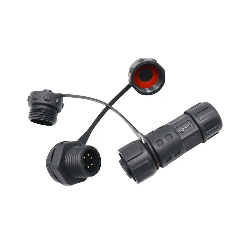 Aohua sales 5 Pin Waterproof Connector IP67 Mini M12 LED light Male female Plug 60V 1A cable wire connector