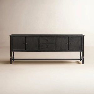 Credenza di Lusso Moderna in Legno Massello, Mobile Buffet Nero per Sala da Pranzo e Soggiorno, Arredamento Interno - Product Image 1