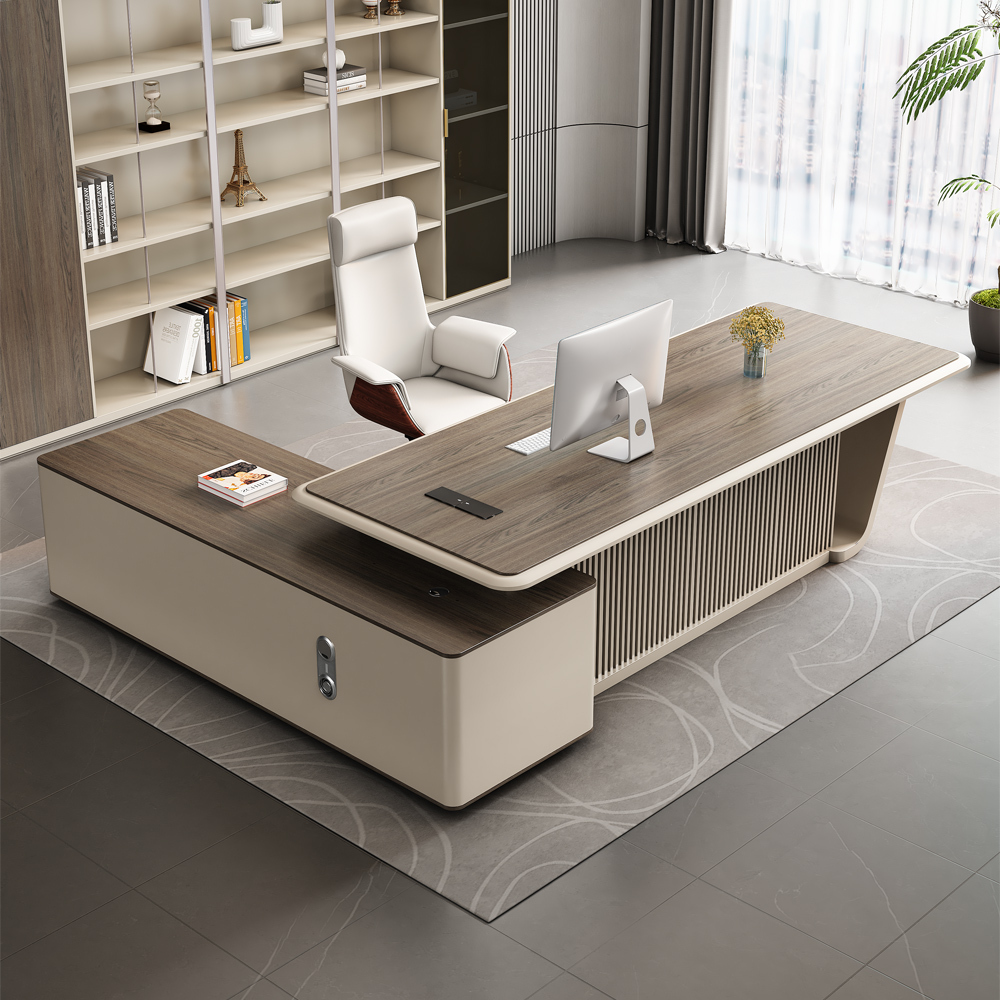 High Quality Luxury Ceo L Shape Executive Desk Office Computer Table Classic Traditional Wooden Manager Boss Office Desks