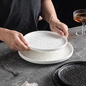 Nordic Rock Texture Piatti Assiette platos de porcelana para restaurante 8 "9" 10 pulgadas blanco negro redondo <span class=keywords><strong>gres</strong></span> cerámica platos de cena - Product Image 2