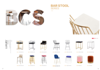 Catalogue de produits Zhenye : chaises hautes de luxe en acier inoxydable, bois et tissu PU, modernes et personnalisées, pour la maison et l'hôtel